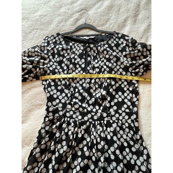 Trina Turk St. Petersburg Silk Dress Black with White Polka Dots NO Belt Size 6 - Picture 9 of 12